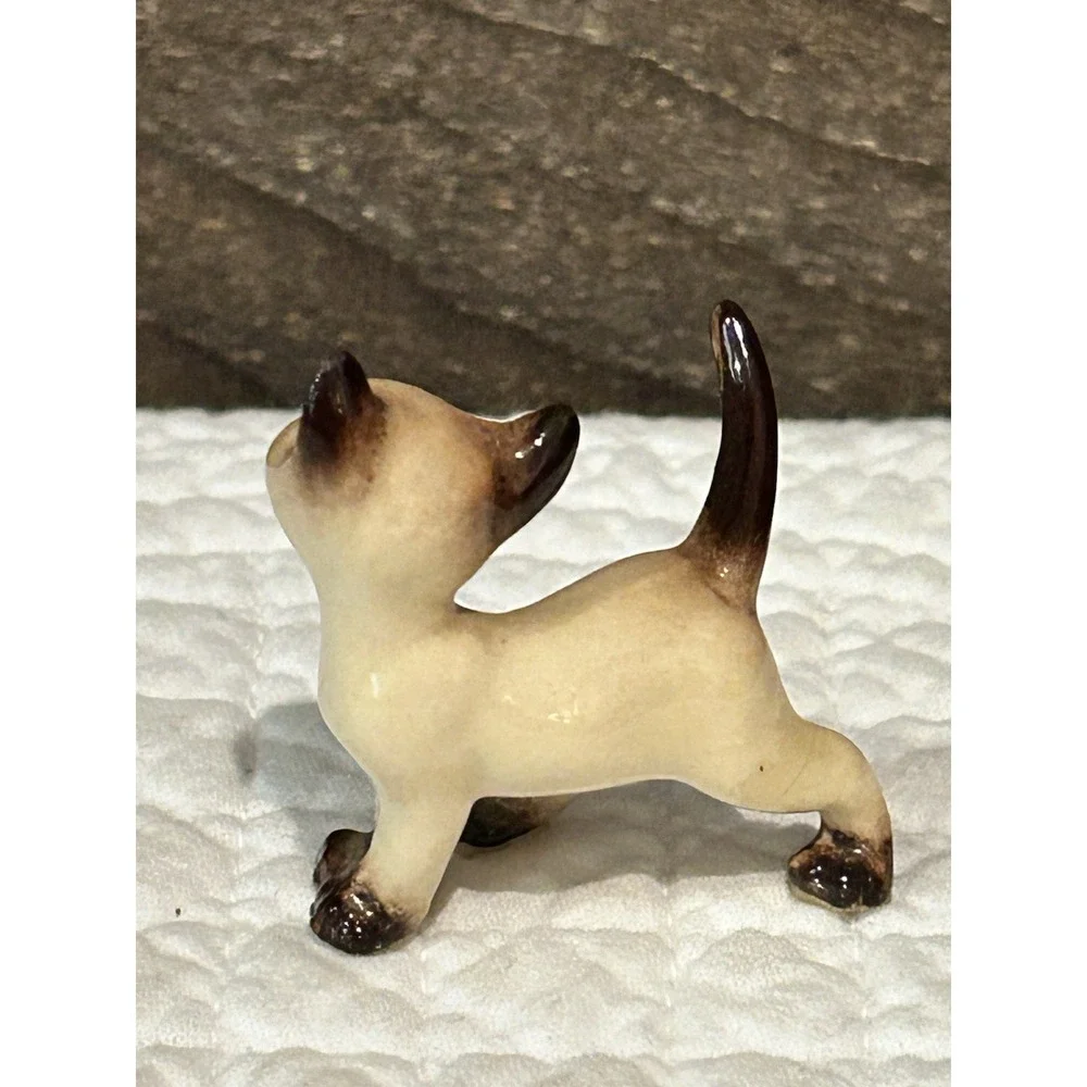 Vtg Hagen Renaker Siamese Cat Kitten‎ Walking Porcelain Miniature Figurine